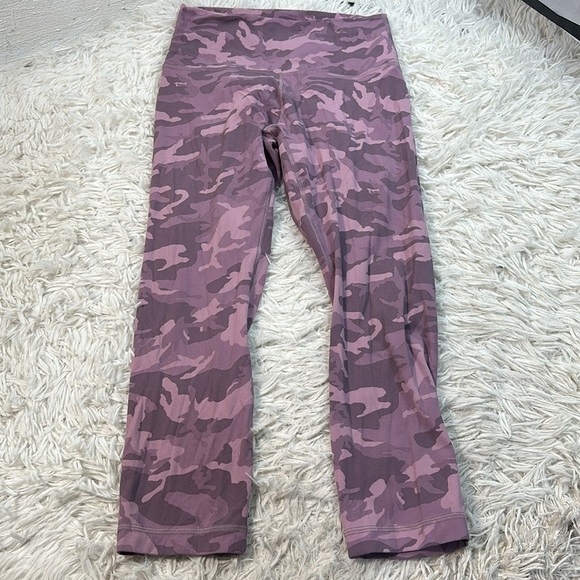 Lululemon Align Crop *21" Incognito Camo Pink Taupe Multi - Picture 1 of 5